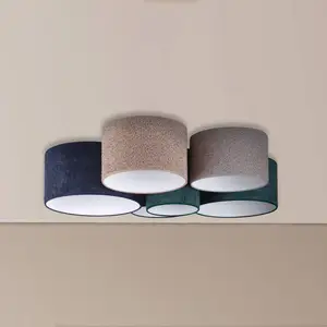 Euluna Plafonnier Boucle à 6 lampes bleu/vert/cappuccino/gri pas cher