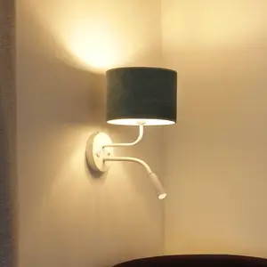 Duolla Applique murale Roller, Cord mint, blanc, avec lampe de lecture pas cher