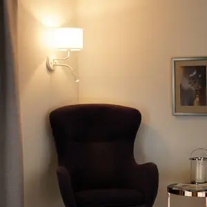 Duolla Applique murale Roller, blanc, tissu, lampe de lecture pas cher