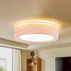 Euluna Tibu plafonnier, tissu, Ø50 cm, rose pas cher