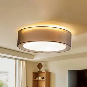 Euluna Tibu plafonnier, tissu, Ø50 cm, noir pas cher