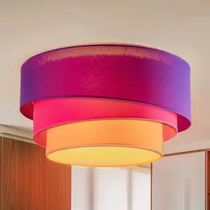 Euluna Trio Max plafond Ø60cm violet/rose/orange pas cher