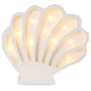 LITTLE LIGHTS Lampe Veilleuse Coquillage Perle Blanche pas cher