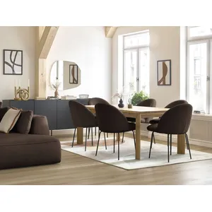 Lot de chaises LALIE tissu velours côtelé et pieds métal noir BobochicVendu parbobochic-paris