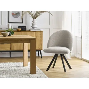 Lot de chaises LALIE tissu texturé et pieds étoile Bobochic pas cher