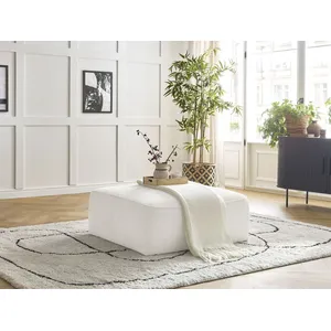 Pouf LEOPOLD tissu texturé Blanc   BOBOCHIC TUVendu parbobochic-paris