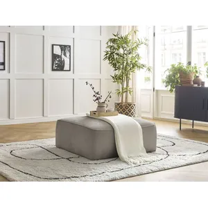 Pouf LEOPOLD tissu texturé Taupe BOBOCHIC TU pas cher