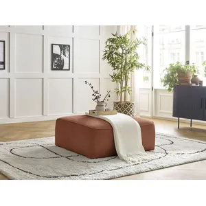 Pouf LEOPOLD tissu texturé Orange BOBOCHIC TU pas cher