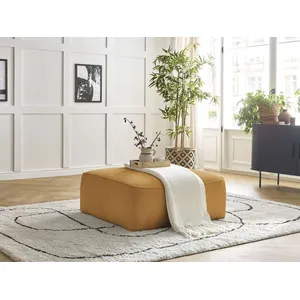 Pouf LEOPOLD tissu texturé Jaune   BOBOCHIC TU pas cher