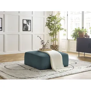Pouf LEOPOLD tissu texturé Bleu foncé BOBOCHIC TU pas cher