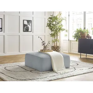 Pouf LEOPOLD tissu texturé Gris clair   BOBOCHIC TU pas cher