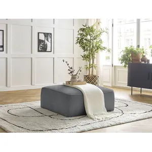 Pouf LEOPOLD tissu texturé Gris foncé   BOBOCHIC TU pas cher