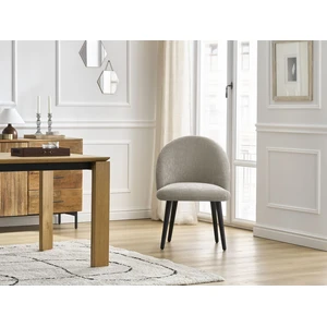 Lot de chaises LALIE tissu texturé et pieds scandinaves noirs beige   BOBOCHIC