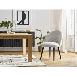Lot de chaises LALIE tissu chiné et pieds scandinaves noirs Bobochic