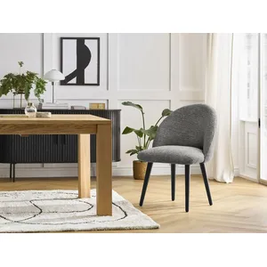 Lot de chaises LALIE tissu chiné et pieds scandinaves noirs Bobochic pas cher