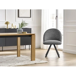 Lot de chaises LALIE tissu chiné et pieds étoile gris foncé BOBOCHICVendu parbobochic-paris