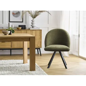 Lot de chaises LALIE tissu texturé et pieds étoile vert BOBOCHIC pas cher