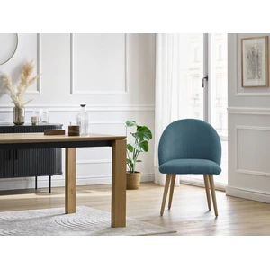 BOBOCHIC Lot de chaises LALIE tissu velours côtelé et pieds scandinaves bois bl... pas cher