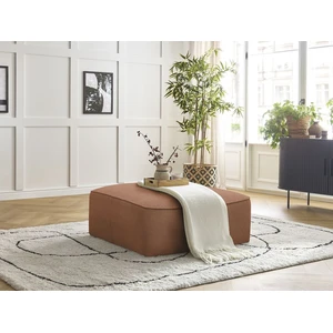 Pouf LEOPOLD tissu chiné Orange   BOBOCHIC TU pas cher