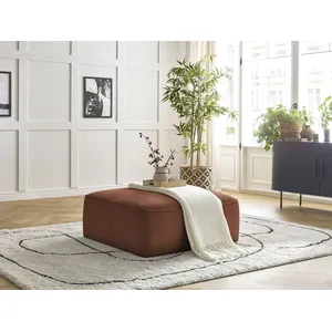 Pouf LEOPOLD velours côtelé Orange   BOBOCHIC TU pas cher