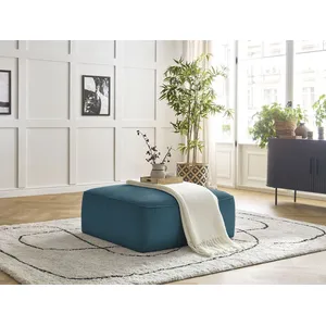Pouf LEOPOLD velours côtelé Bleu clair   BOBOCHIC TU pas cher
