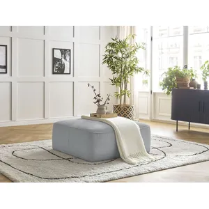 Pouf LEOPOLD velours côtelé Gris clair   BOBOCHIC TU pas cher