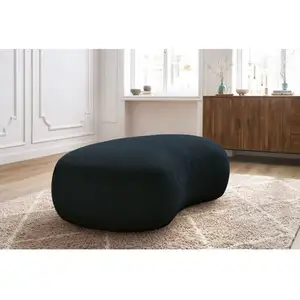 Fauteuil & pouf Bobochic Pouf saint-germain tissu bouclette Bleu foncé pas cher