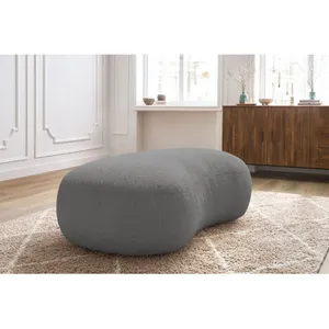 Fauteuil & pouf Bobochic Pouf saint-germain tissu bouclette Gris clair