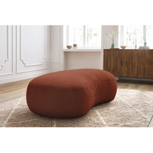 Pouf SAINT-GERMAIN tissu bouclette Orange   BOBOCHIC TU pas cher