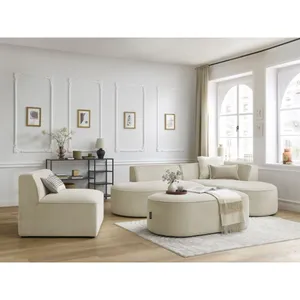 Chauffeuse 1 place pour canapé modulable ROUSSEAU velours côtelé Bobochic pas cher