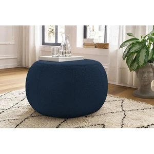 Pouf ALESIA tissu bouclette Bleu foncé   BOBOCHIC TU pas cher