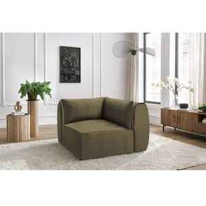 Angle pour canapé modulable JEANNE tissu velours Vert  Réversible BOBOCHIC TU