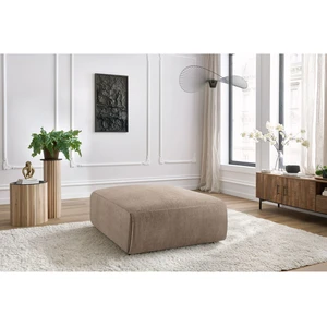 Pouf grand JEANNE tissu velours Taupe BOBOCHIC TU pas cher