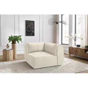Angle pour canapé modulable JEANNE tissu velours Beige  Réversible BOBOCHIC TU