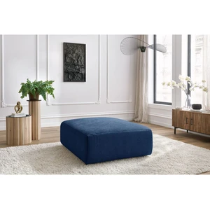Pouf grand JEANNE tissu texturé Bleu foncé   BOBOCHIC TU
