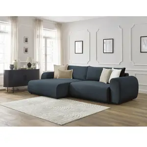Canapé d'angle convertible coffre LUCIEN tissu lisse Bobochic pas cher