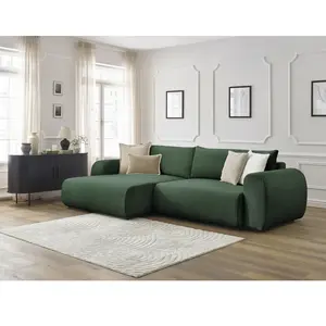 Canapé d'angle convertible coffre LUCIEN tissu lisse Bobochic pas cher