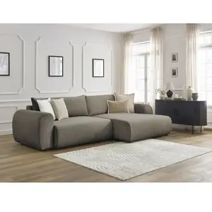 Canapé d'angle convertible coffre LUCIEN tissu lisse Bobochic pas cher