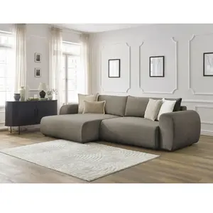 Canapé d'angle convertible coffre LUCIEN tissu lisse Bobochic pas cher