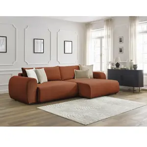 Canapé d'angle convertible coffre LUCIEN tissu lisse Bobochic pas cher