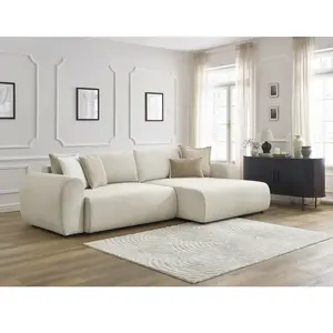 Canapé d'angle convertible coffre LUCIEN tissu lisse Bobochic