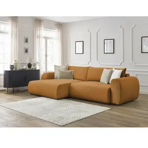 Canapé d'angle convertible coffre LUCIEN tissu lisse Bobochic pas cher