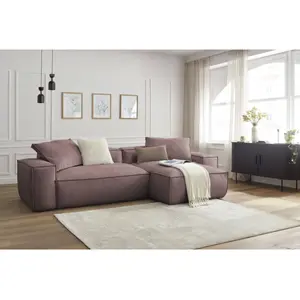 Canapé d'angle réversible ultra moelleux BOHEME tissu chiné Bobochic