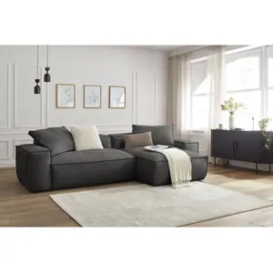 Canapé d'angle réversible ultra moelleux BOHEME tissu chiné Bobochic