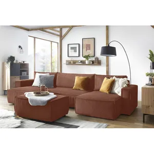 Accueil Séjour Pouf Bobochic Pouf nihad velours côtelé OrangeVendu parbobochic-paris