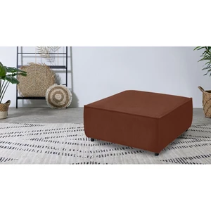 Pouf pour canapé modulable NIHAD tissu velours côtelé orange   BOBOCHIC