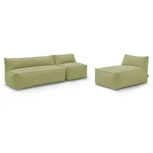 Salon de jardin Bobochic Canapé de jardin modulable riviera avec 1 cha...