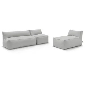 Bobochic - Salon de jardin Canapé de jardin modulable riviera avec 1 c...