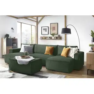 Accueil Séjour Pouf Bobochic Pouf nihad velours côtelé Vert foncéVendu parbobochic-paris