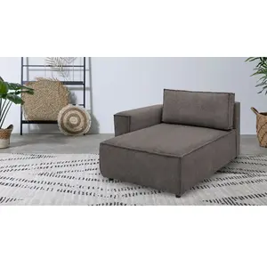 Méridienne avec accoudoir pour canapé modulable NIHAD tissu velours côtelé Bobochic